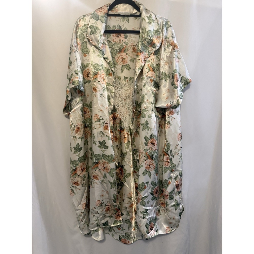 Vintage  Intimate Pleasures Button Up Gown Robe Size 26/28